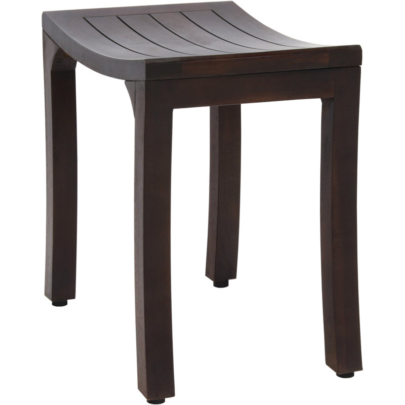 AquaTeak 18" Curved Teak Wood Shower Bench