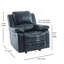 Fauteuil inclinable et oscillant bleu en cuir