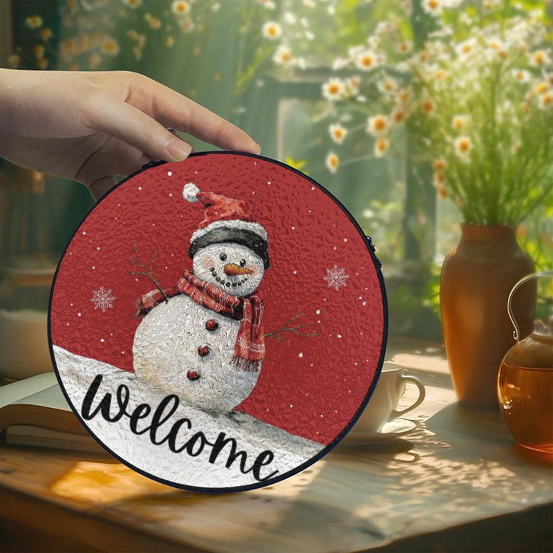 Welcome Snowman Winter, 9,8 x 9,8 po (25 x 25 cm)