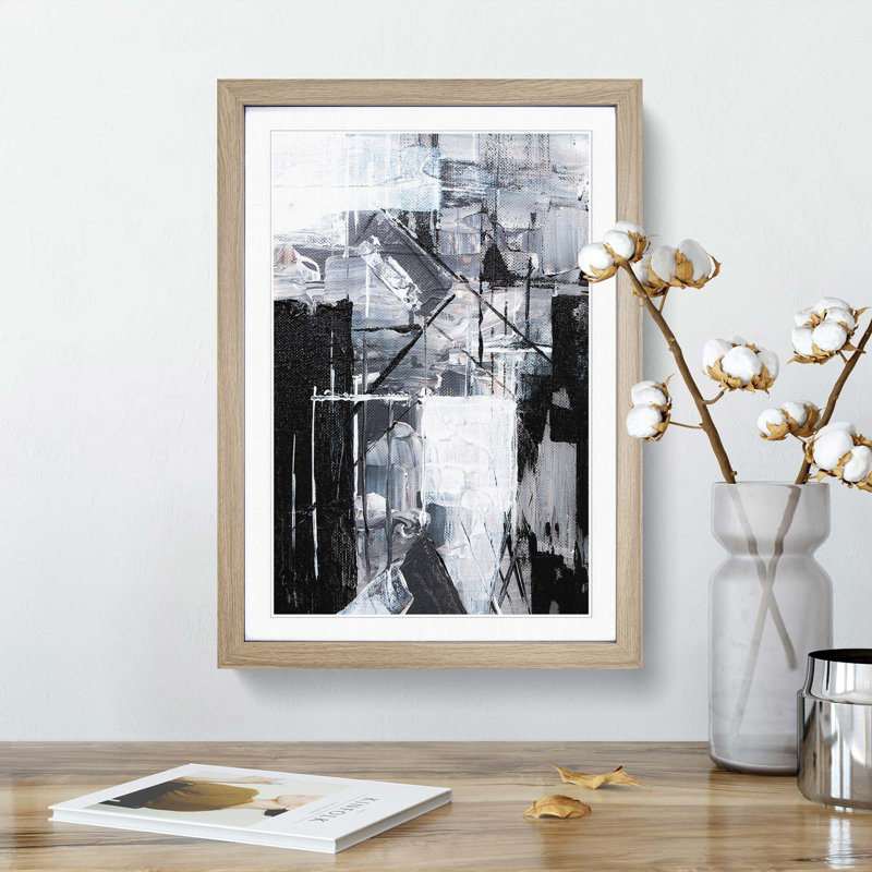 Abstract Art Painting Vol.335 by S.Johnson - Picture Frame Painting Print on MDF, 48cm H x 36cm W x 2cm D, Oak Framed