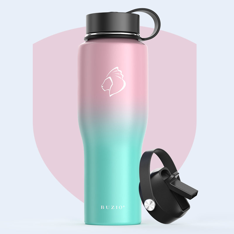 32 oz Bouteille d'eau en acier inoxydable isolée sous vide, Rose / bleu