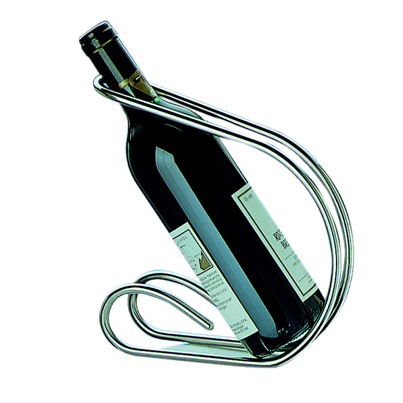 1 Bottle Floor Wine Bottle Rack in Silver