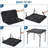34 in Folding Mahjong & Card Game Table, Square HDPE Top with Felt - 4 Cup Holders - Portable Game Night Table, HM-F86 Black Panel, No Tablecloth