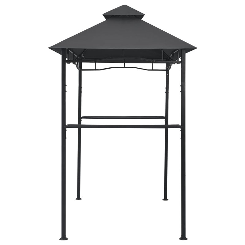 Anthracite Steel BBQ Gazebo with Double-Layer Roof
