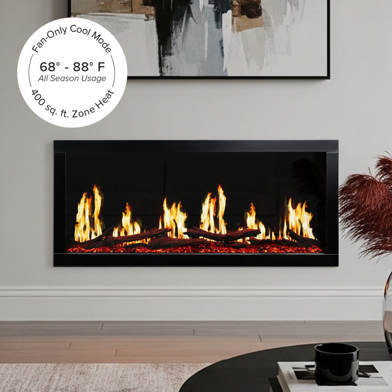 Luxe Electric Smart Fireplace with Heat, 46"
