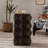 23.62"Height Three-dimensional Embossed Pattern Design Retro Side Table Retro Wooden Nightstand Brown