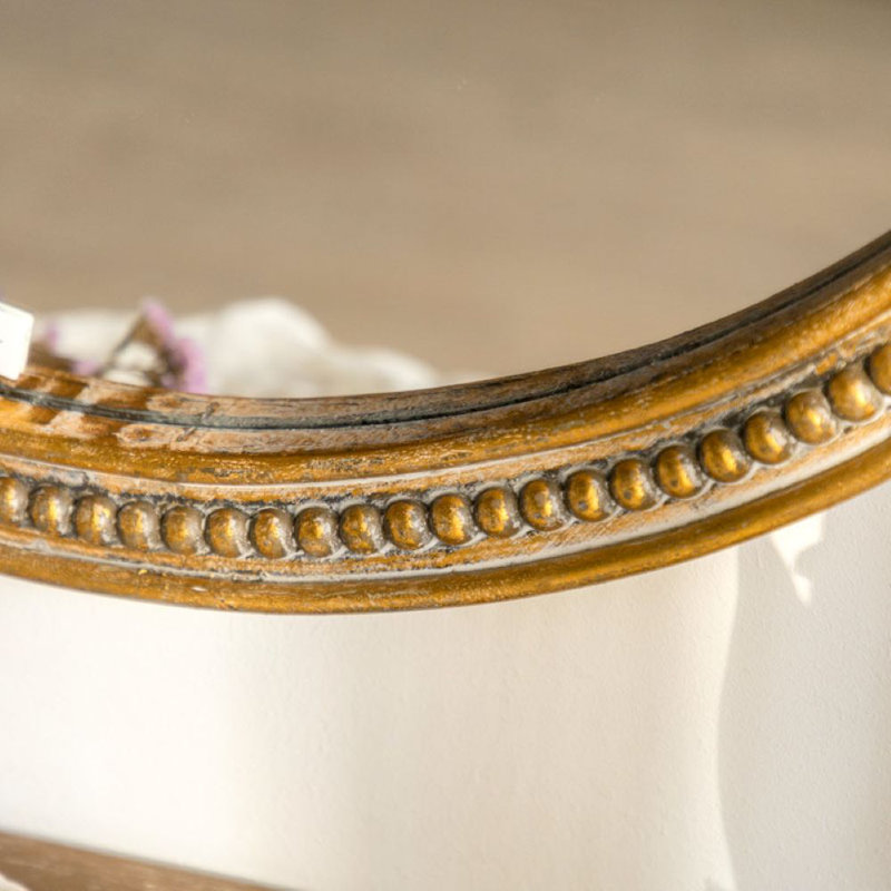 Solid Wood Frame Oval Mirror