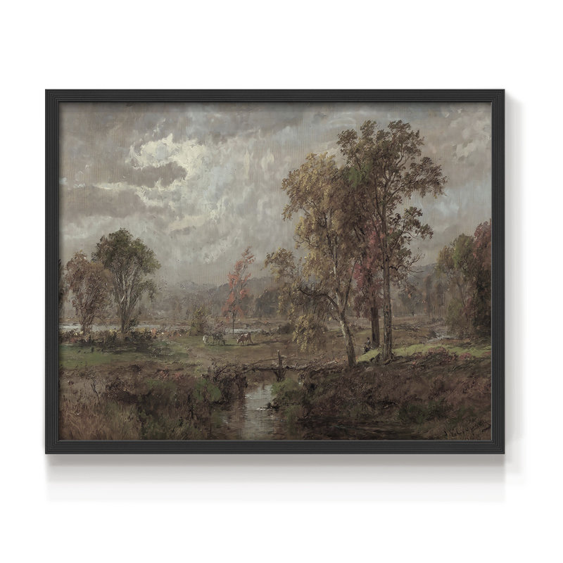 Paysages rétro-CCLxx - reproduction encadrée, H 8 po x l 10 po, Noir