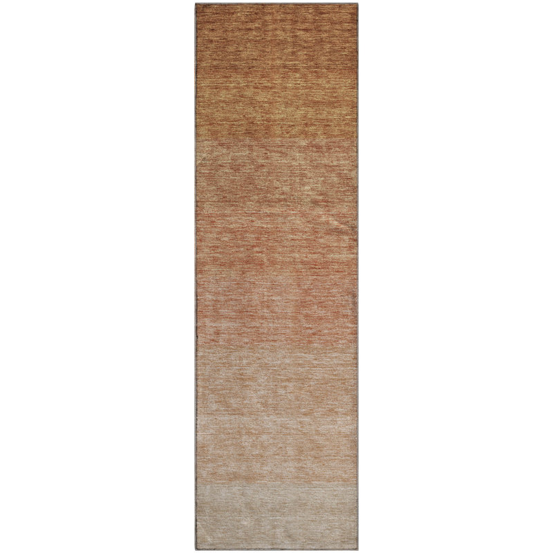 Tapis paprika de qualité supérieure lavable à la machine Prisco, Tapis de couloir 2 pi 3 po x 7 pi 6 po