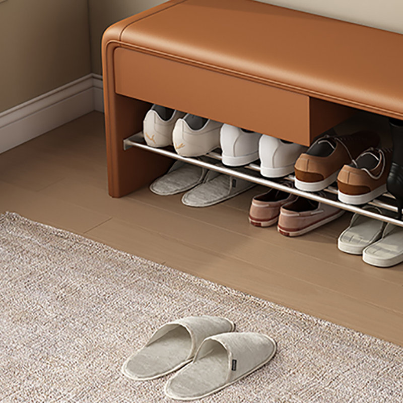 47.2in Shoe Changing Stool Shoe Storage Bench, Orange