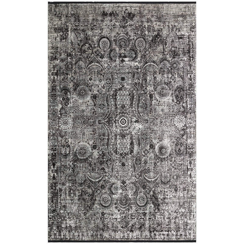 Tapis rectangulaire en viscose / acrylique tissé à la machine 9 pi 10 po x 13 pi 1 po Galindo