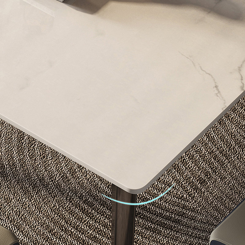 Ensemble de table de salle à manger rectangulaire en acier inoxydable, H 29,52 po x L 55,11 po x l 31,49 po