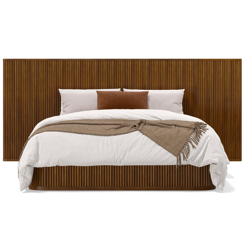 Ellison Fluted Solid Wood Bed Walnut