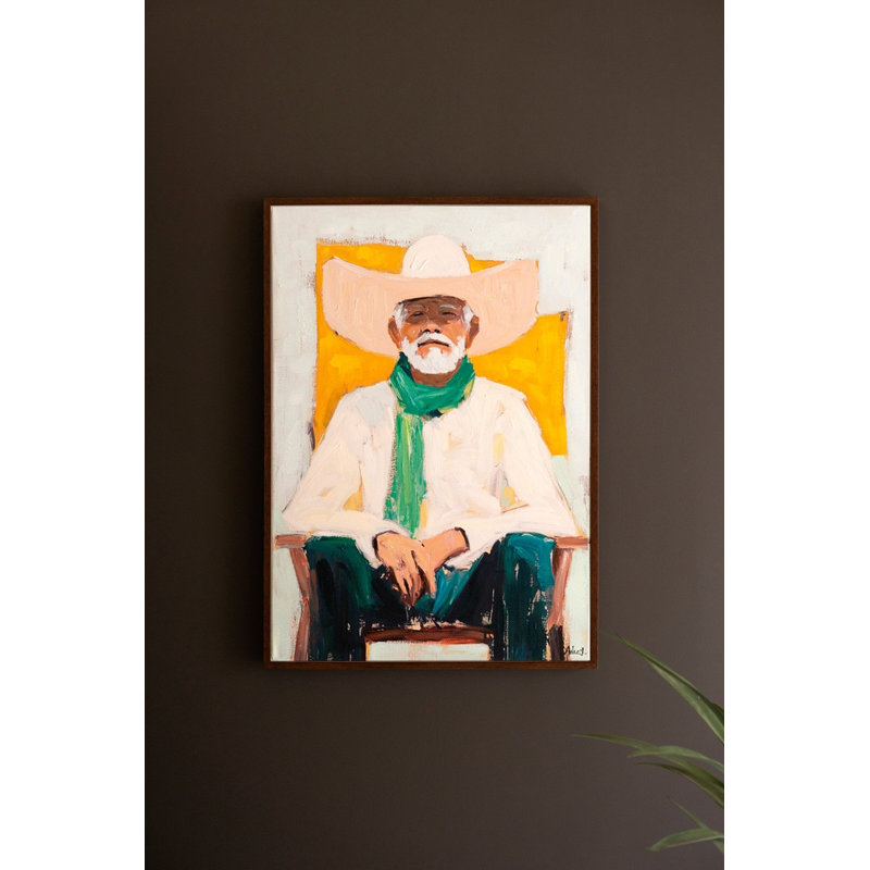  Peinture murale en bois encadrée décorative murale de cow-boy pour finition naturelle de salon
