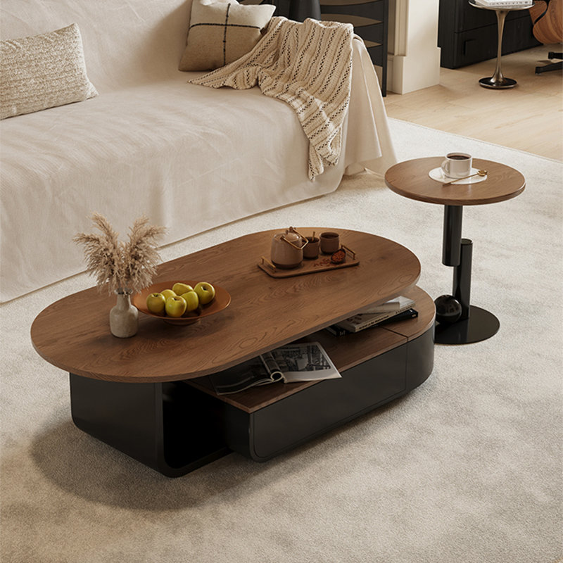 Table basse moderne simple ovale, H 16,5 po x L 47,2 po x l 23,6 po