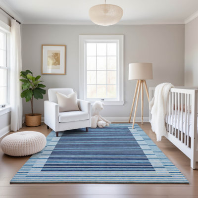 Premium Machine Washable Sykora AMF1398 Stripes Rug