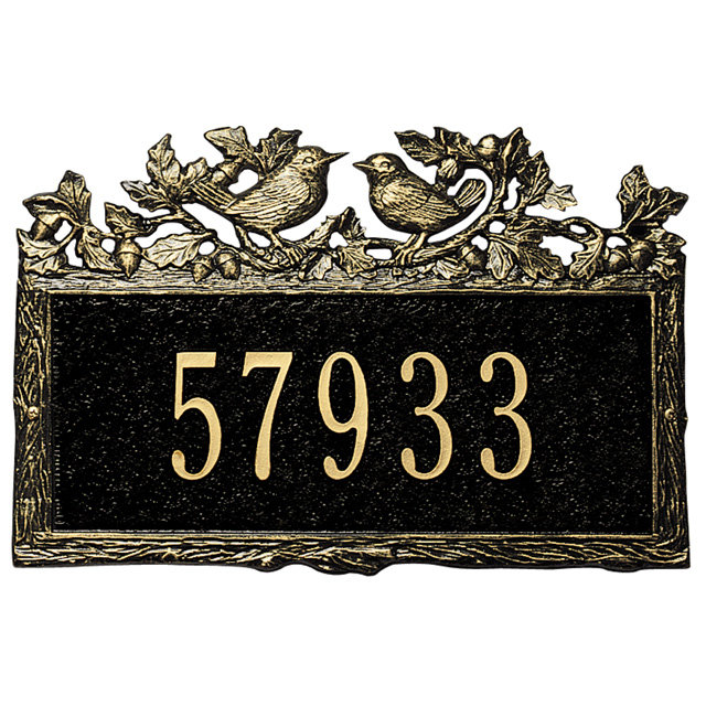 Woodland 1-Line Wall Address Plaque, Antique Copper, Yes