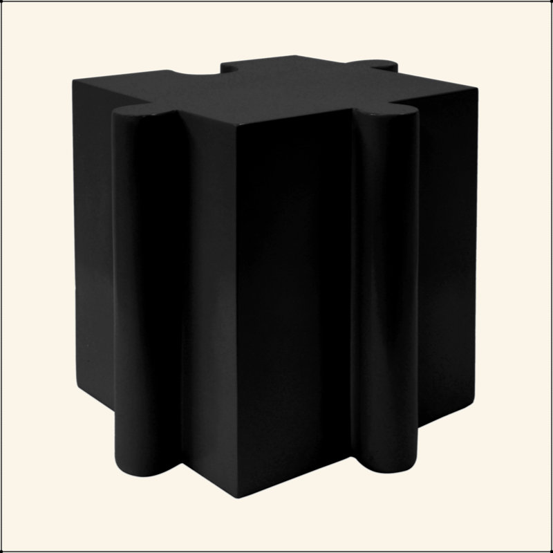 Table d'appoint casse-tête, table modulaire à bord convexe MGO, Noir