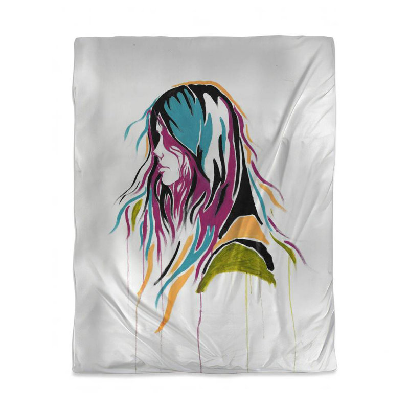 Housse de couette simple Pink Shapes | Graffiti Art, femme