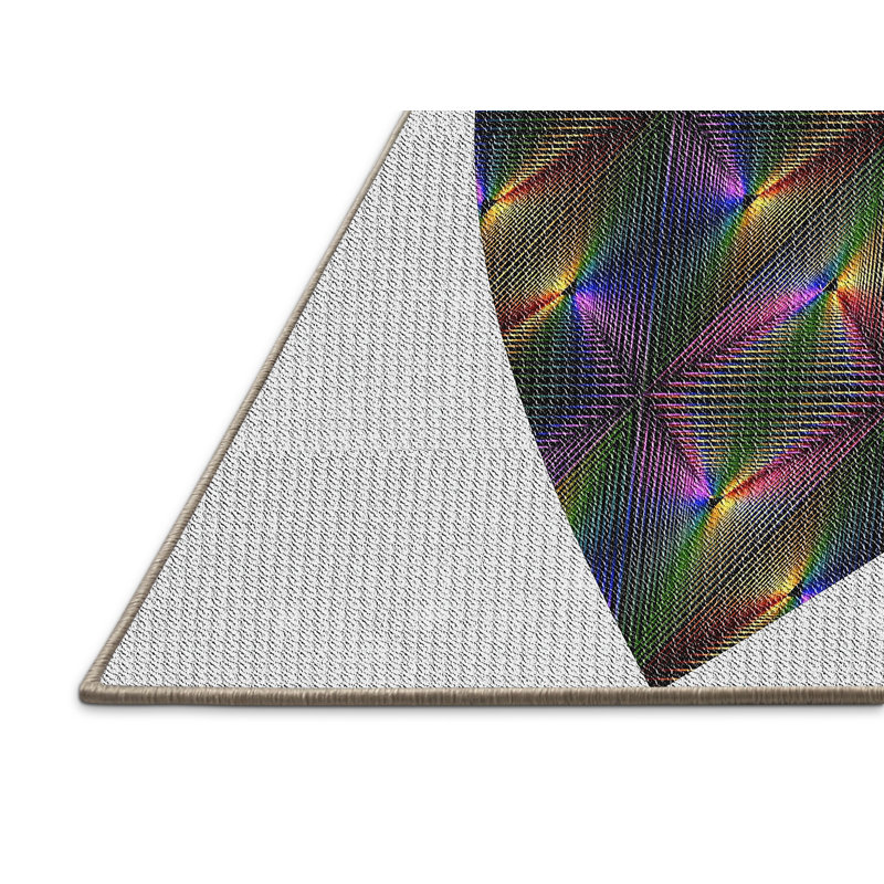 Tapis gris/bleu marine à motifs Nante, Rectangle 5 pi x 7 pi