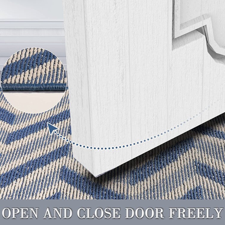 Blass Non-Slip Indoor Outdoor Door Mat Corrigan Studio Color: Blue, Mat Size: 24 W x 35 L