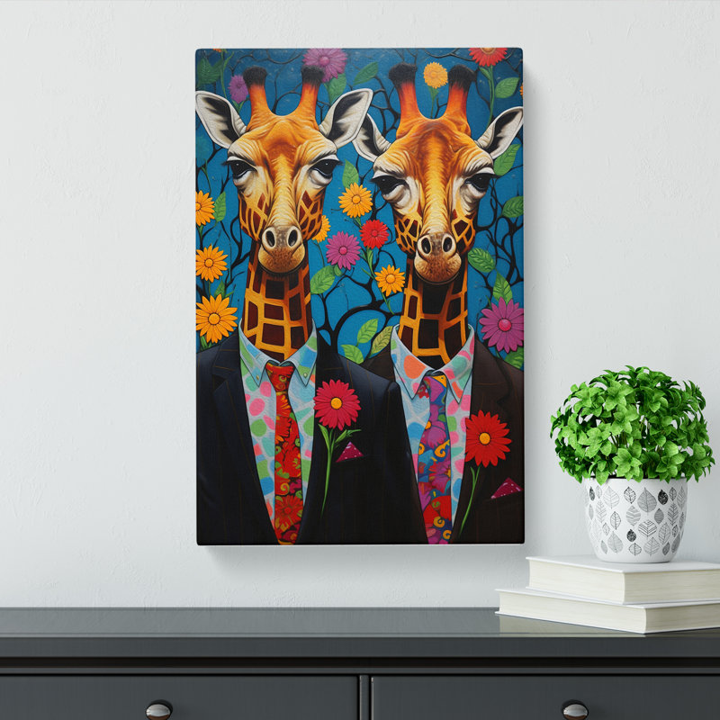 Giraffe Contemporary No.2 - No Frame Print, 60cm H x 40cm W x 3cm D