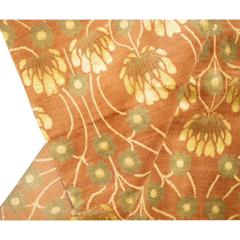 Hand Knotted Area Rug in Terracota