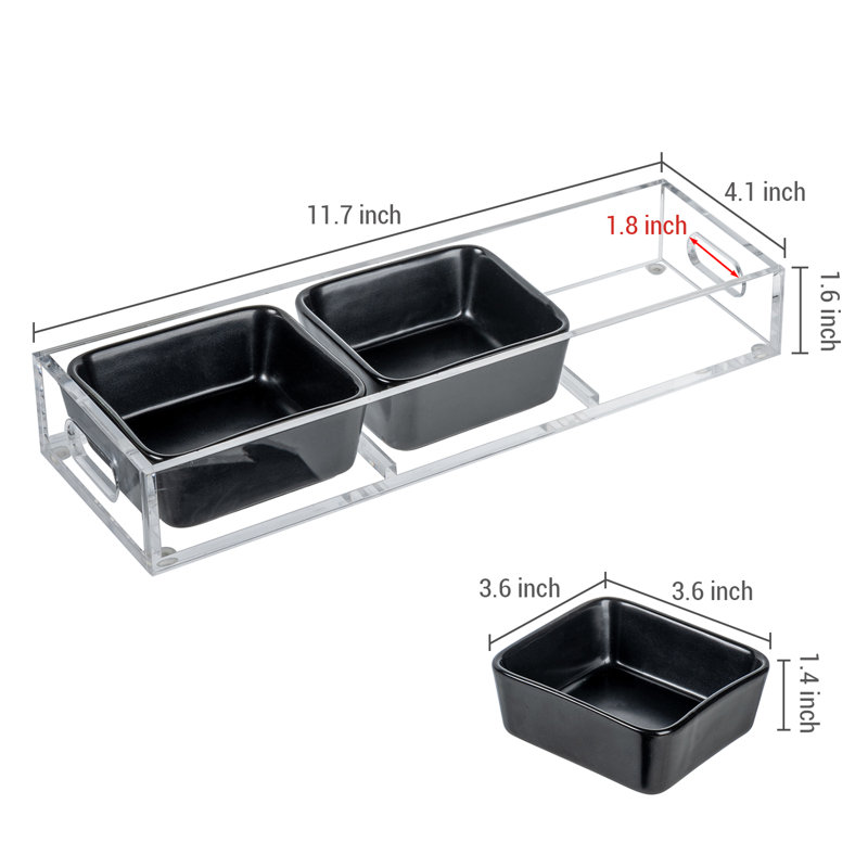 4 Piece Divided Serving Dish Set