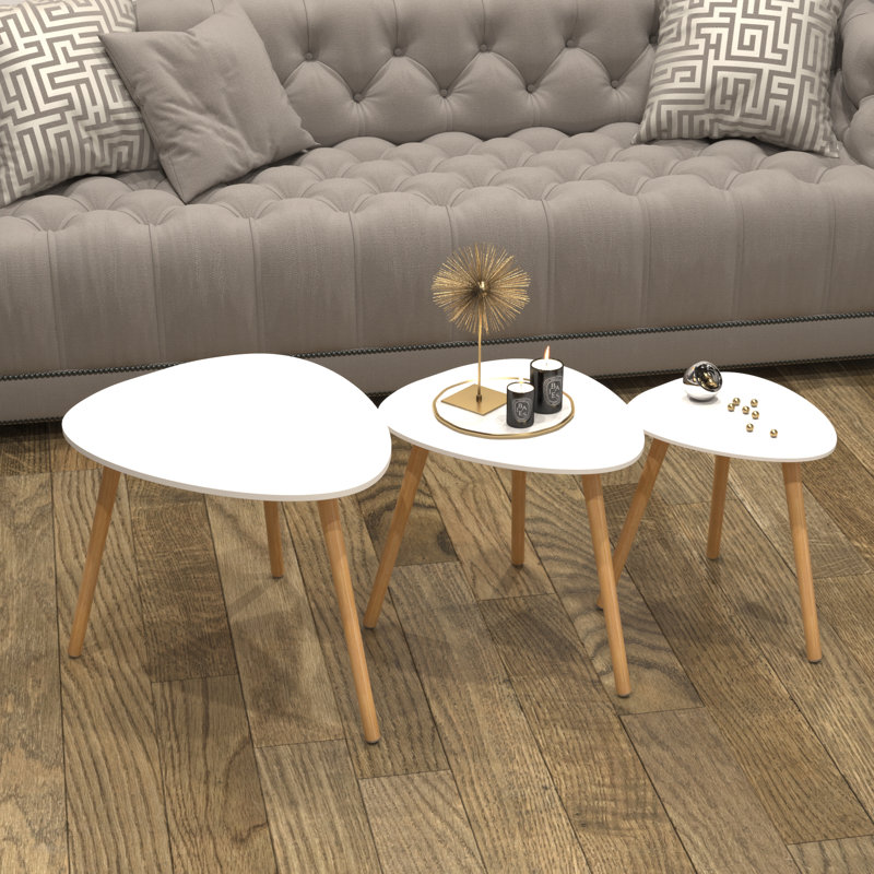 Aife Three Leg Coffee Table, White