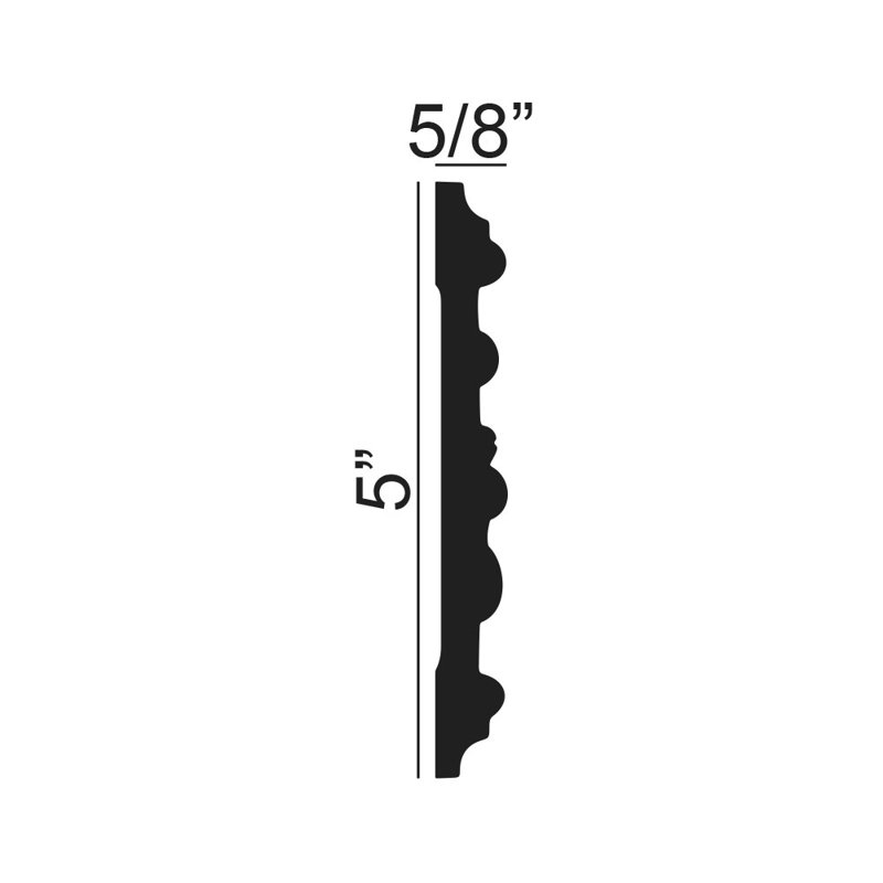 5 in x 5/8 in x 6 in Long Leaf Scroll Polyurethane Frieze Panel Moulding Sample