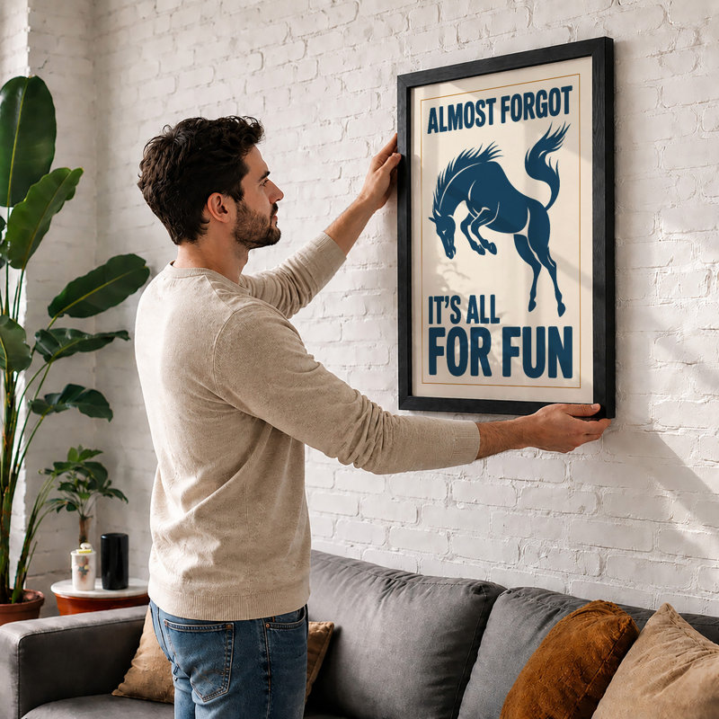 Almost Forgot It's All For Fun Mid-Century - Framed Print, A1 - 84.1 x 59.4 cm, Unframed