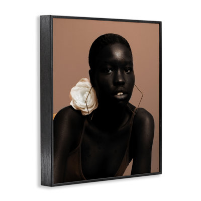  Beautiful Woman & Rose Framed Giclee Art by Oladimeji Odunsi