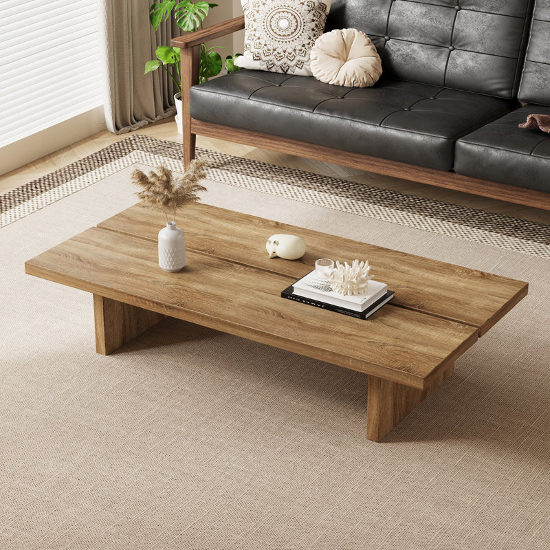 Table basse 55 po Modern Modern, 12.6" H x 55.1" W x 27.6" D, Retro Brown
