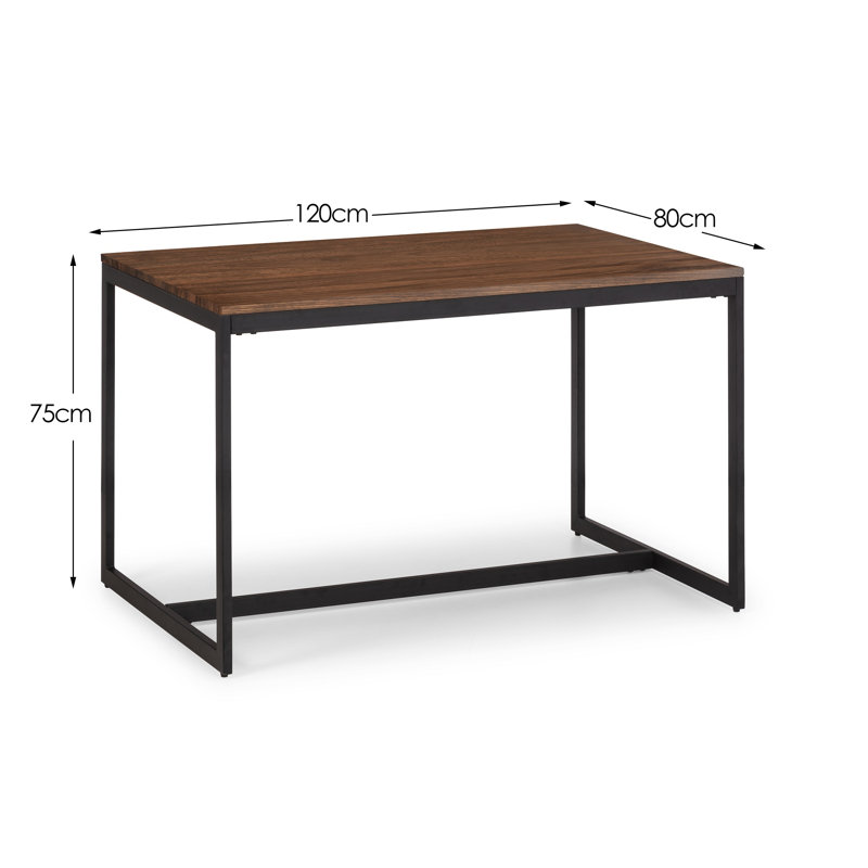 Criss Metal Base Dining Table, Walnut