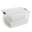 Bacs de rangement en plastique transparent de 95 pte avec couvercles Rubbermaid, paquet de 4