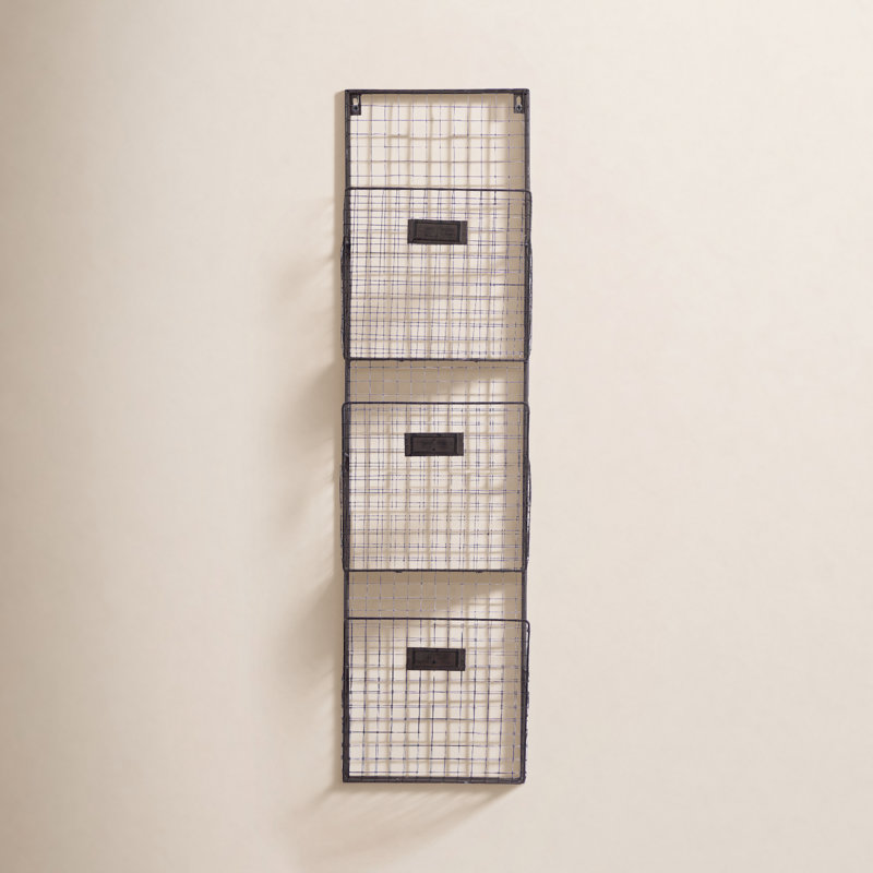 Kieran Metal Wall Organizer with Wall Baskets