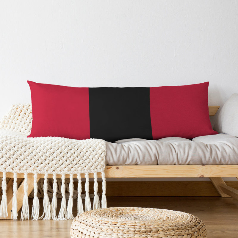 Stripes Medium Polyester/Polyfill Body Pillow, Red and Black, Atlanta Throwback Football
