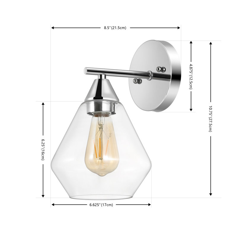 Applique murale en fer Hendrica, Chrome