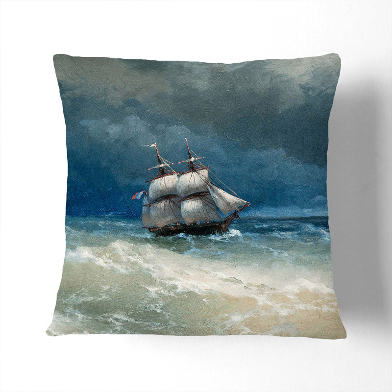 Sailing Ship Scatter Cushion, 40cm H x 40cm W x 15cm D