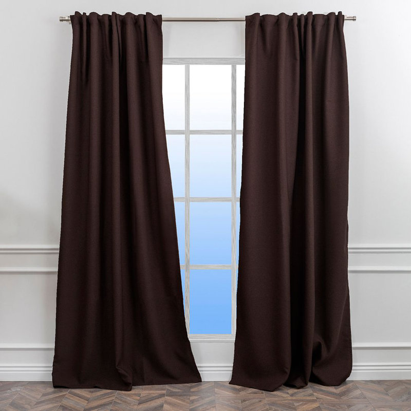 LAXTON Room Darkening Extra Long & Extra Wide Decorative Curtain, Dark Brown, 100" W x 228" L