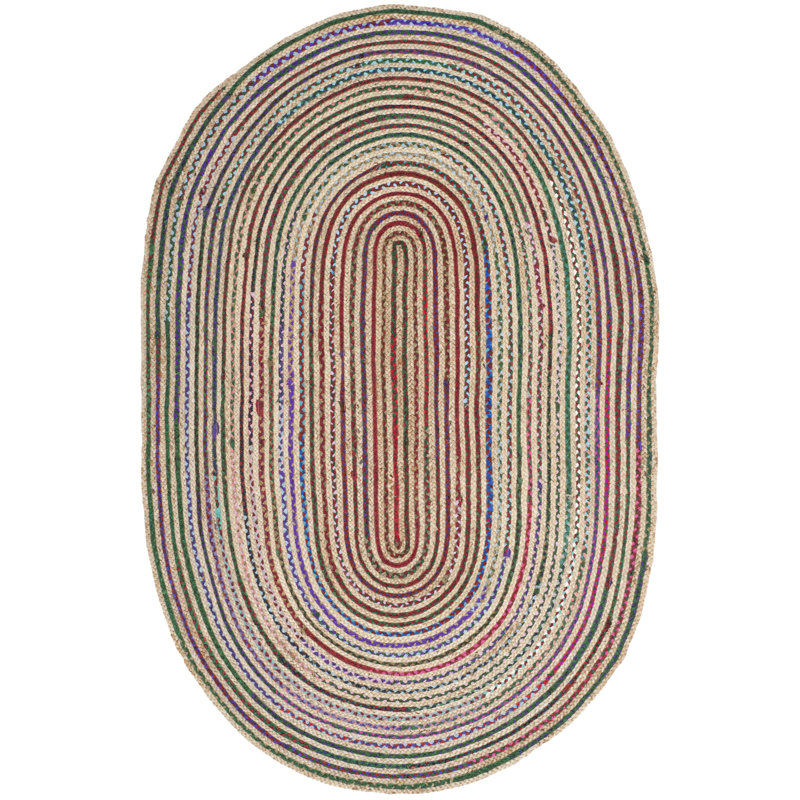 Cape Cod Multicolor Oval Flat Woven Jute Rug