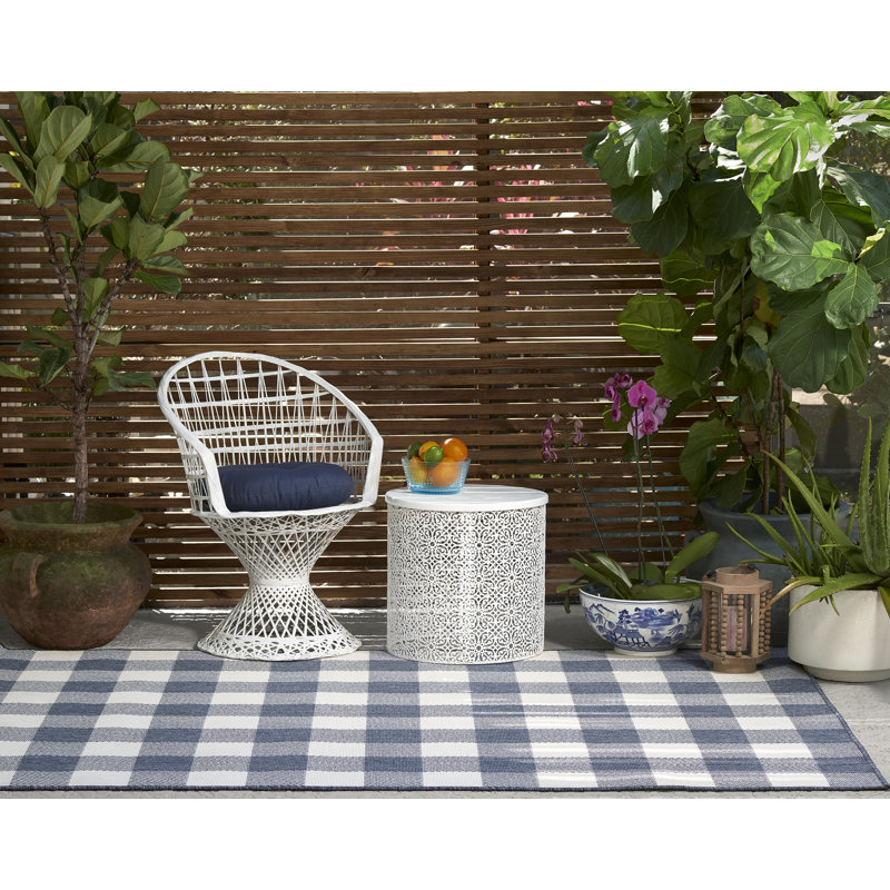 Riko Gingham Indoor / Outdoor Rug, Rectangle 6'7" x 9'6"