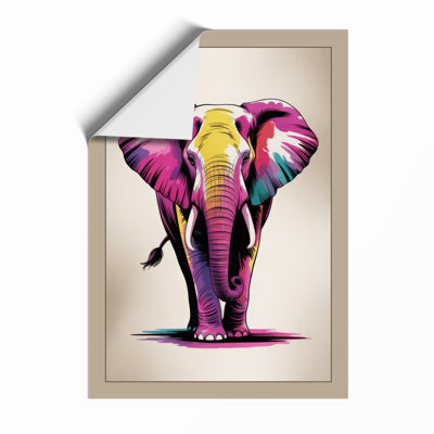 Bold Elephant Portrait Modern - Framed Print