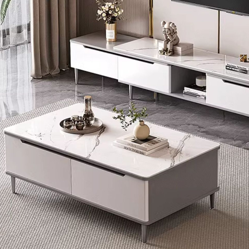Grande table basse d'angle sécurisée, H 17,72 po x L 39,37 po x l 19,69 po, Gris