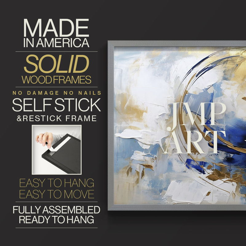 Abstract Series-CXXXVII -Framed Print - Restickable, 16" H x 20" W, Grey