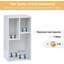Table de chevet blanche avec 3 tablettes ouvertes, petite table de chevet avec rangement cubique-86819105