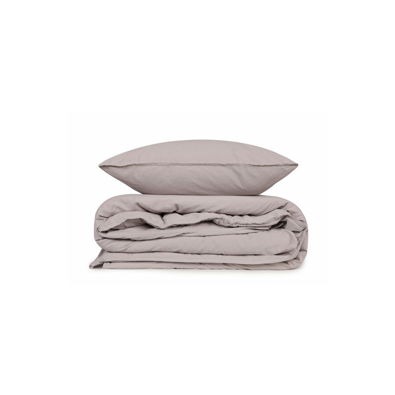 Ensemble de housse de couette 100% coton bleu foncé 3 pièces Rohrbaugh, Gris