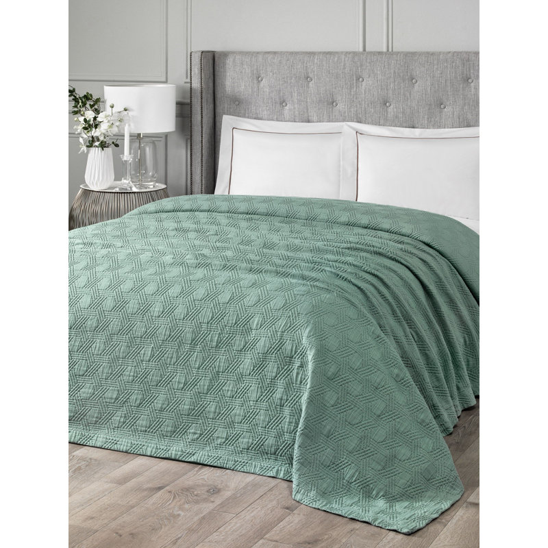 Maisie Sateen Coverlet, Green