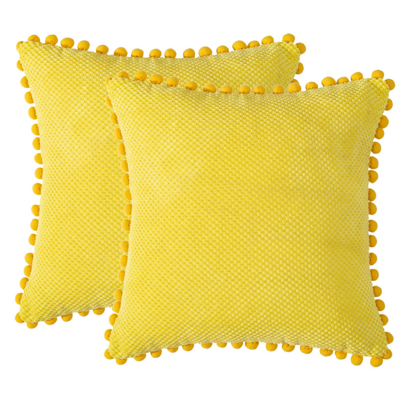  Coussin décoratif, Polyester/ Bourre en polyester, Jaune, 20 po x 20 po