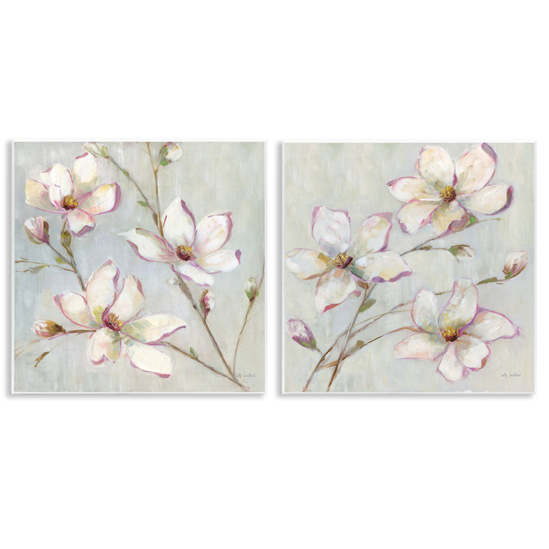 «Spring Tree Blooms», ensemble de 2 plaques murales par Sally Swatland